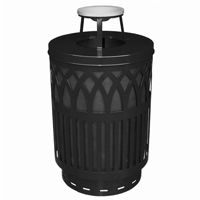 Witt Outdoor Covington Can 40 Gal. Black Steel with Ash Top W-COV40P-AT