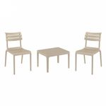 Helen Conversation Set with Sky 24" Side Table Taupe S284109