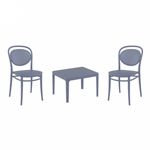 Marcel Conversation Set with Sky 24" Side Table Dark Gray S257109