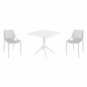 Air Dining Set with Sky 31" Square Table White ISP1060S