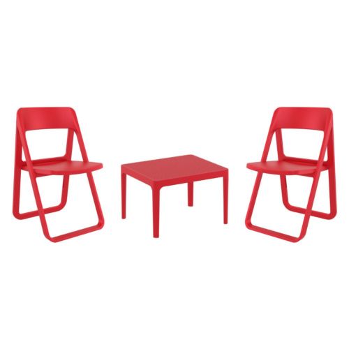 Dream Conversation Set with Sky 24" Side Table Red S079109-RED