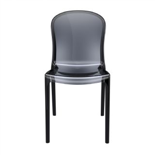 Victoria Clear Plastic Outdoor Bistro Chair Black ISP033 360° view