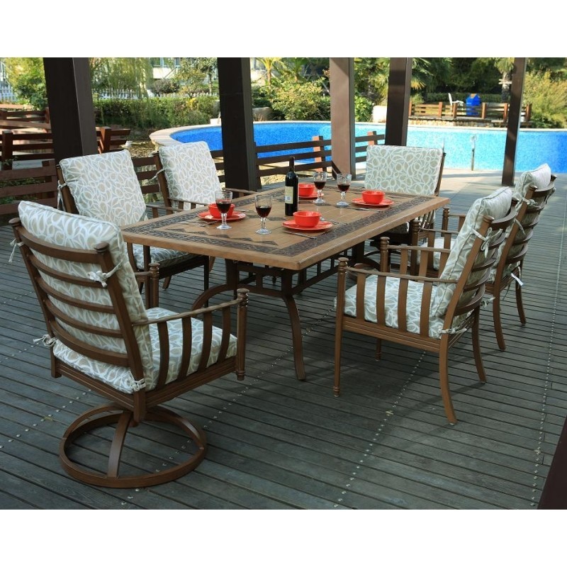 Castillo Patio Dining Set 7 piece with Rectangular Table
