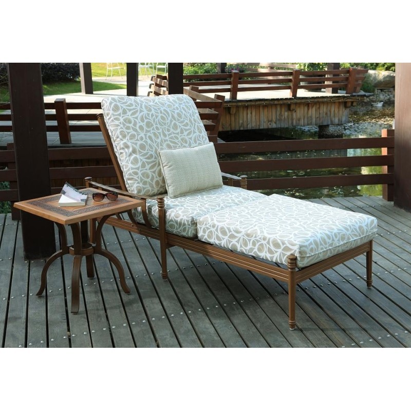 Castillo Estate Sized Patio Chaise Lounge & Side Table