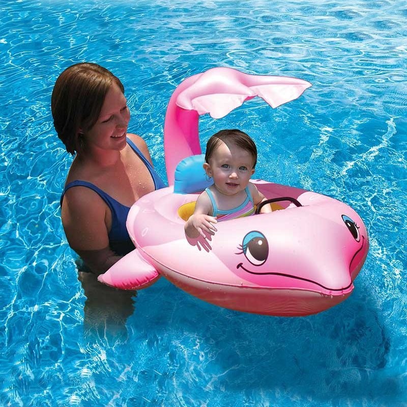Pink Dolphin Baby Pool Float
