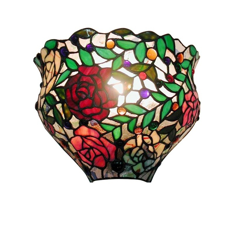 Most Popular in Michigan: Lighting: Wall Sconces: Tiffany-style Red Rose Wall Sconce