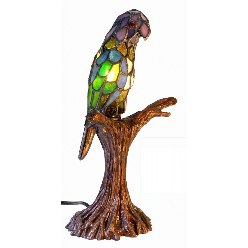 Tiffany Style Parrot Accent Lamp : Buffet Lighting