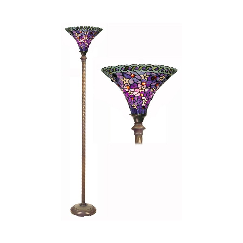 Lighting: Floor Lamps: Tiffany Style Blue Star Torchiere