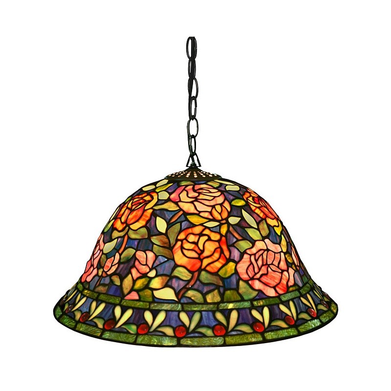Lighting: Classic Pendant Lights: Tiffany Style Southern Belle Rose Hanging Lamp