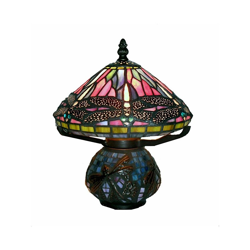 Lighting: Classic Table Lamps: Tiffany Style Dragonfly Mozaic Table Lamp
