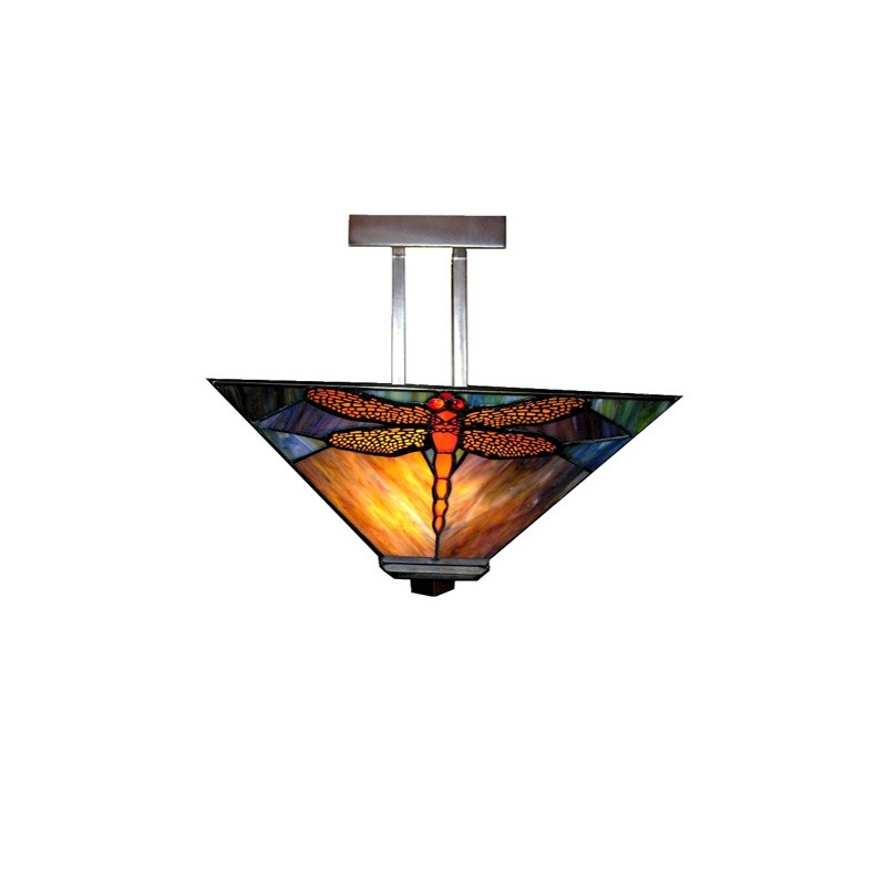 Lighting: Classic Pendant Lights: Dragonfly Tiffany-style Pendant Light Fixture
