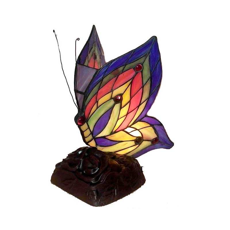 Lighting: Buffet Lighting: Tiffany Style Yellow Butterfly Accent Lamp