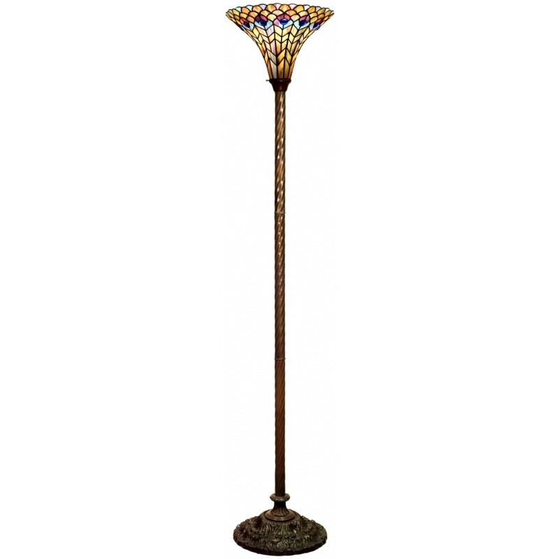Tiffany Style Peacock Torchiere : Floor Lamps