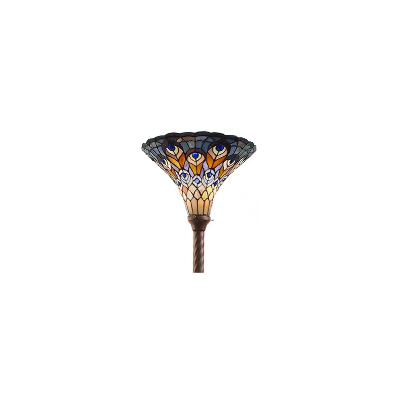 Tiffany Style Peacock Torchiere : Floor Lamps