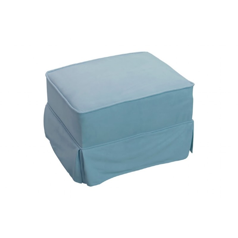 Furniture: Ottomans: Ottoman Blue Micro Fiber