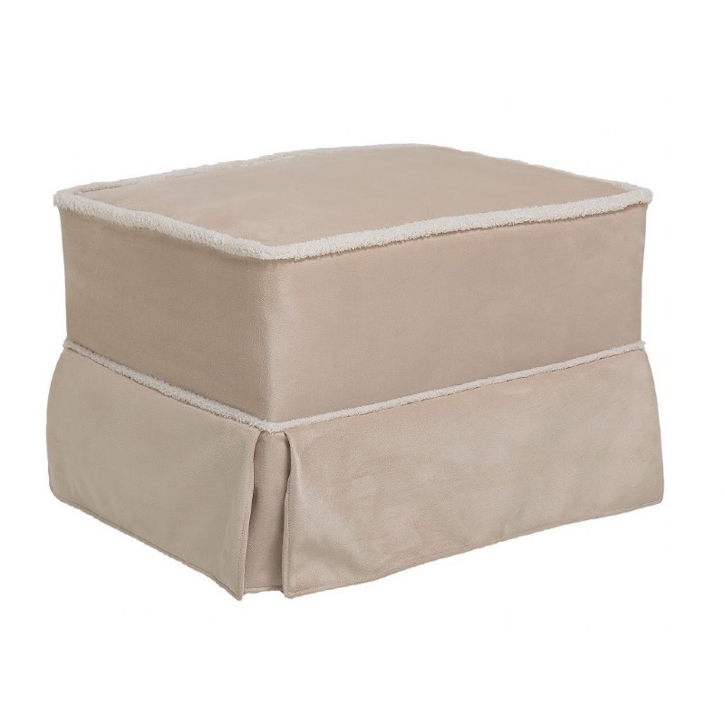 Furniture: Ottomans: Ottoman Beige Micro with Sherpa