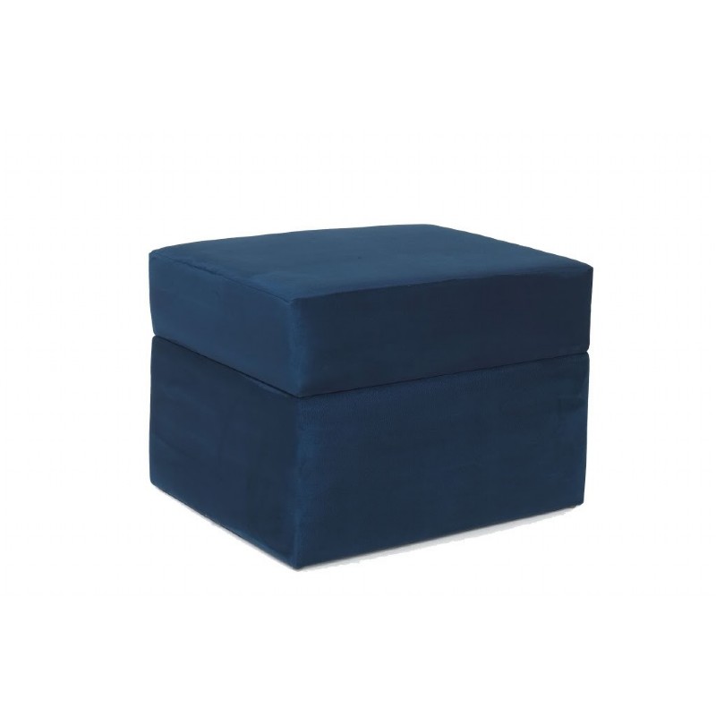 Furniture: Ottomans: Devon Ottoman Blue Micro