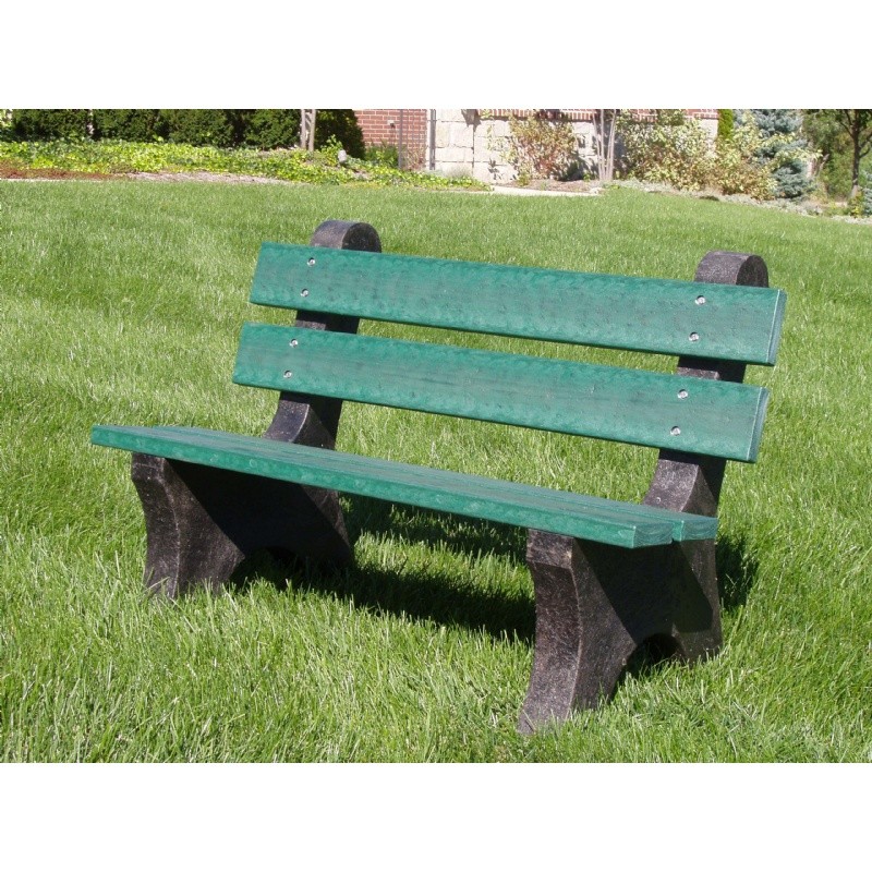 Outdoor Furniture: Plastic: Colonial Recycled Plastic Park Bench 4 Feet
