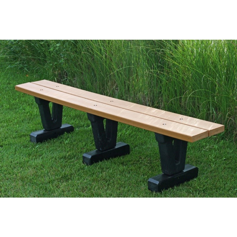 Outdoor Furniture: Plastic: Basic Recycled Plastic Park Bench 4 Feet