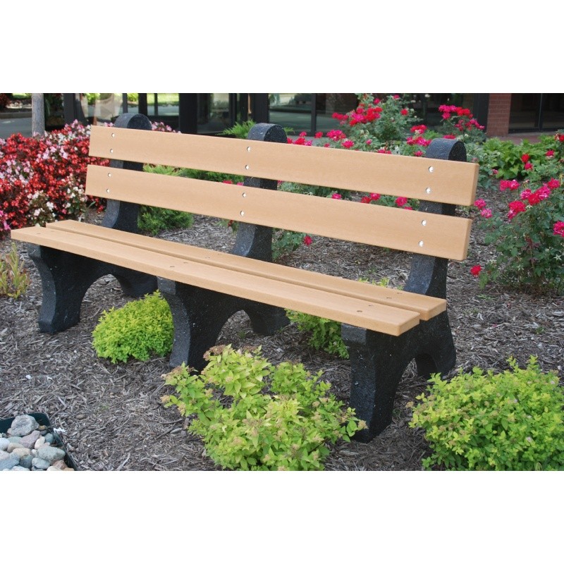 Outdoor Furniture: Plastic: Colonial Recycled Plastic Park Bench 6 Feet