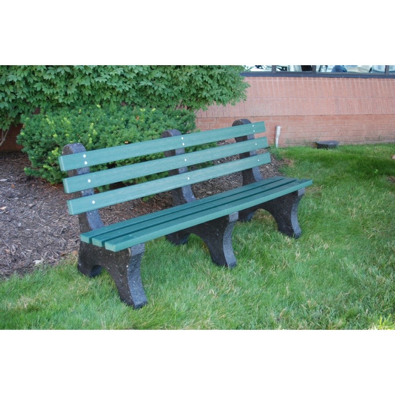 Outdoor Furniture: Plastic: Central Park Recycled Plastic Park Bench 8 Feet