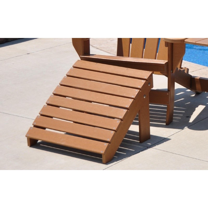 Outdoor Furniture: Footstools: Traditional Recycled Plastic Ottoman For Adirondack Chairs