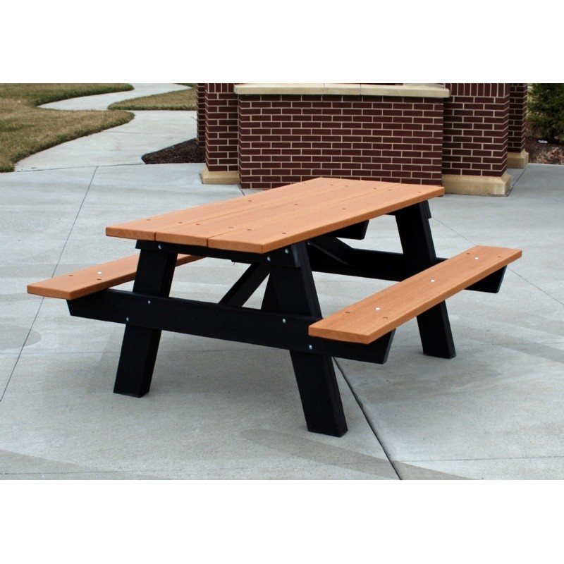 Outdoor Furniture: Plastic: A Frame Resinwood Picnic Bench and Table 6 Feet