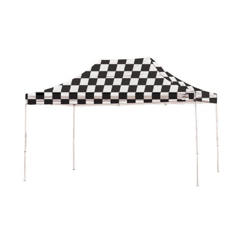 Shading & Cooling: Canopies: 10x15 ST Pop-up Canopy, Checkered Flag Cover, Black Roller Bag