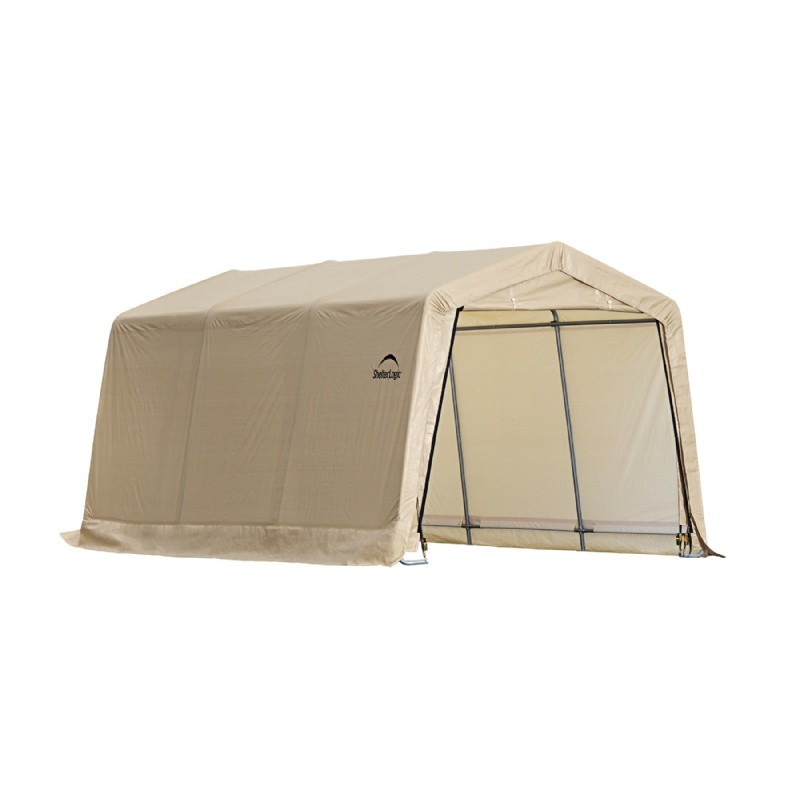 What's hot right now: Home & Garden: Storage Shelters: Auto Shelter 1-3/8" 4-Rib Peak Style Frame, Sandstone Cover 10X15x8