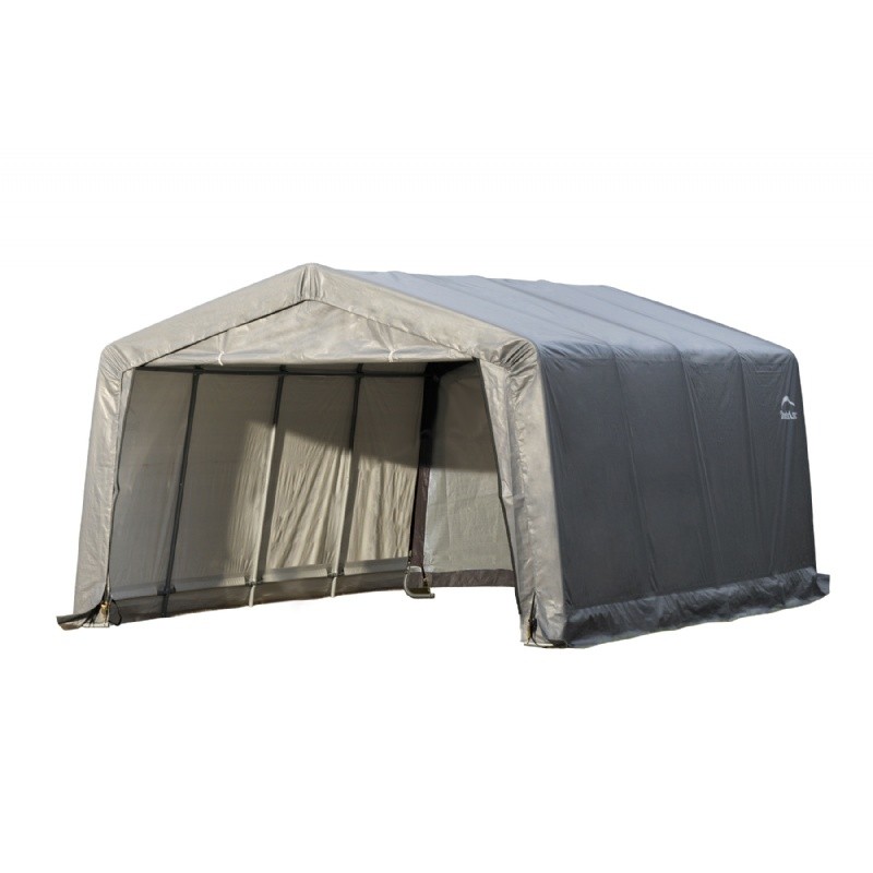 Most Popular in Vermont: Home & Garden: Storage Shelters: Peak Style Shelter, 1-3/8" 5-Rib Frame, Grey Cover 12 &times; 16 &times; 8