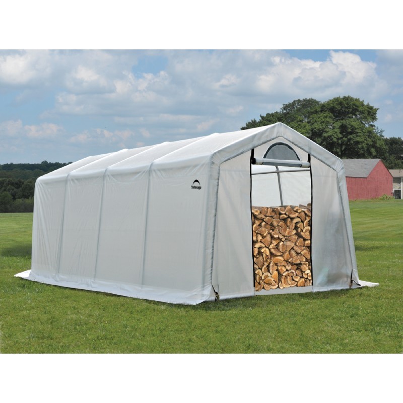 Firewood Seasoning Shed, 1-3/8" Frame, Clear Cover 10 × 20 × 8