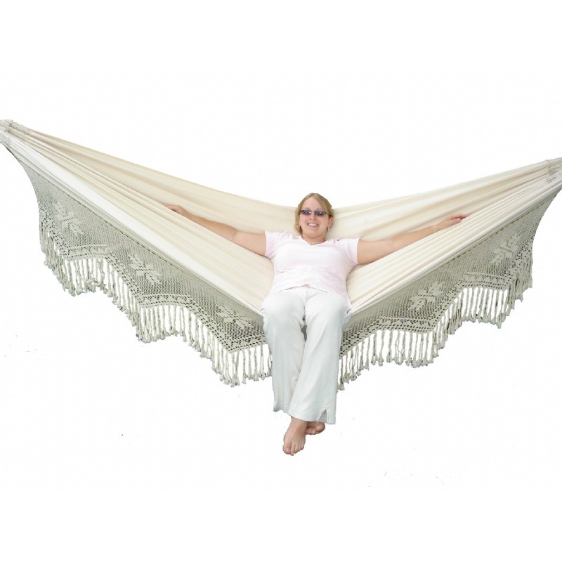 Outdoor Furniture: Hammocks: Brazilian Style Double Deluxe Hammock (Natural)