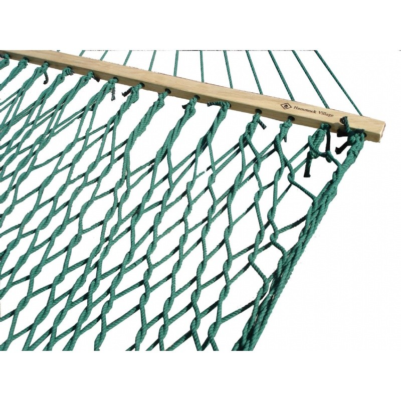 Outdoor Furniture: Hammocks: Cotton Rope Hammock - Double (Forest Green)