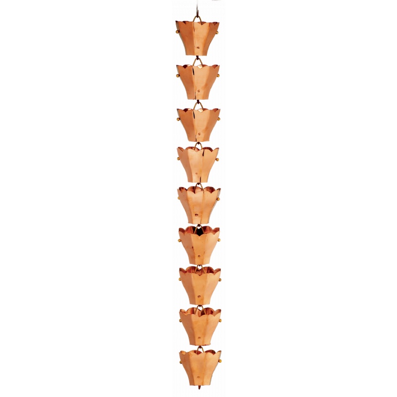 Good Directions 18 Cup Tulip Rain Chain - Blue Verde Copper : Home Decor