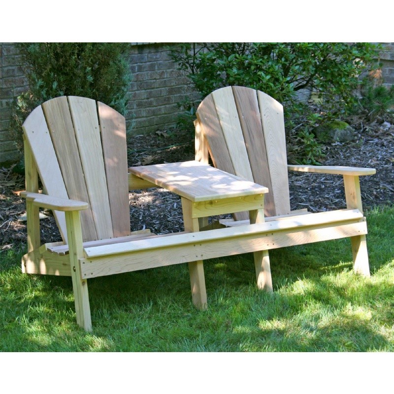 Cedar Adirondack Settee Natural : Adirondack Chairs