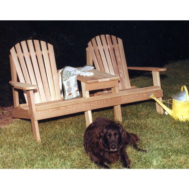 Outdoor Furniture: Adirondack Chairs: Cedar American Forest Adirondack Settee Natural