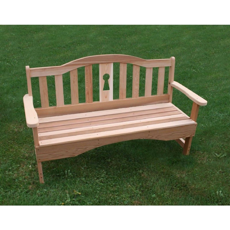 Outdoor Furniture: Benches: Cedar Keyway Garden Bench Natural 2'