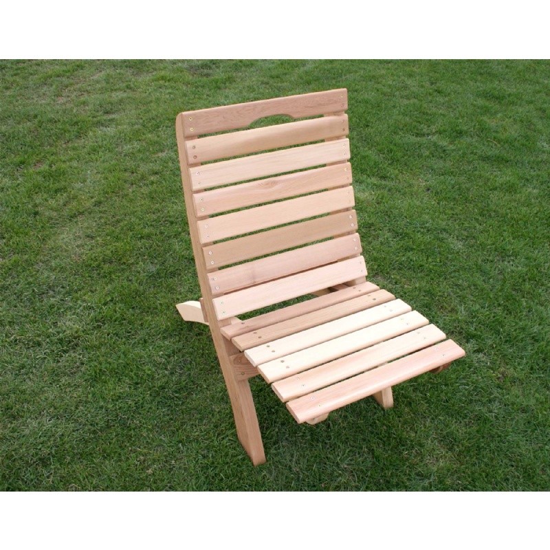 Outdoor Furniture: Club Chairs: Cedar Traveling Style Folding Chair Natural