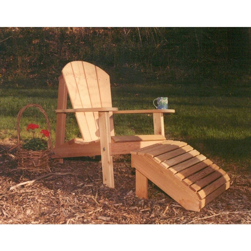 Cedar Adirondack Chair & Footrest Set Natural : Adirondack Chairs