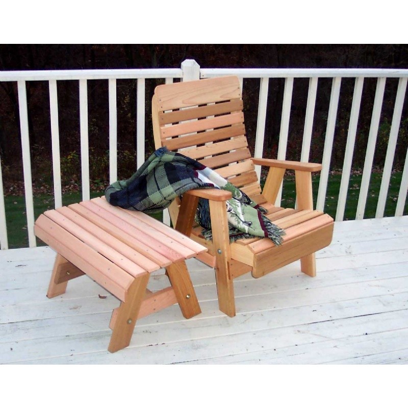 Outdoor Furniture: Club Chairs: Cedar Twin Ponds Chair & Table Set Natural