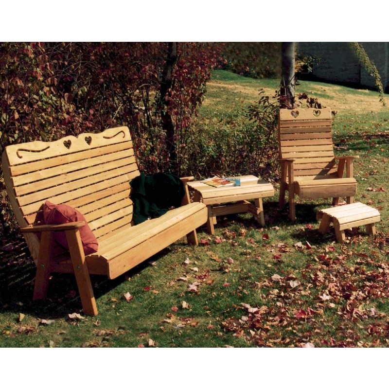Outdoor Furniture: Club Chairs: Cedar Royal Country Hearts Patio Group Natural