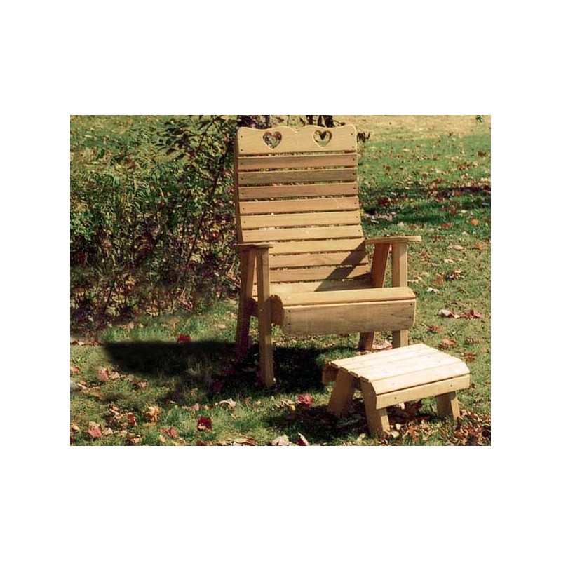 Cedar Royal Country Hearts Patio Chair & Footrest Set Natural : Outdoor Comfort Sets