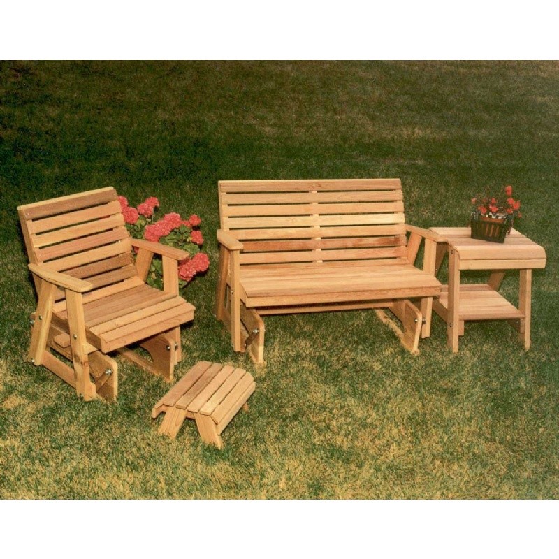 Outdoor Furniture: Gliders Rockers: Cedar Classic Rocking Glider Furniture Collection Natural