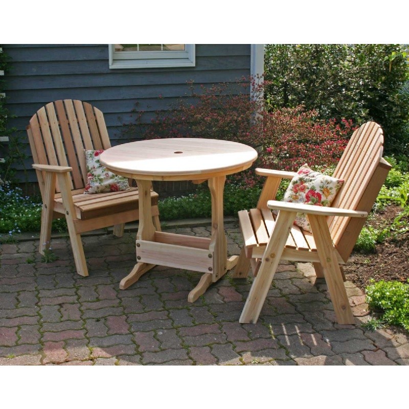 Outdoor Furniture: Bistro Sets: Cedar Fanback Bistro Set Natural