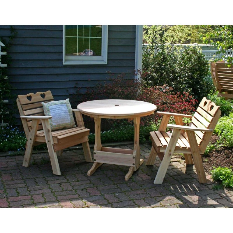 Outdoor Furniture: Bistro Sets: Cedar Country Hearts Bistro Set Natural