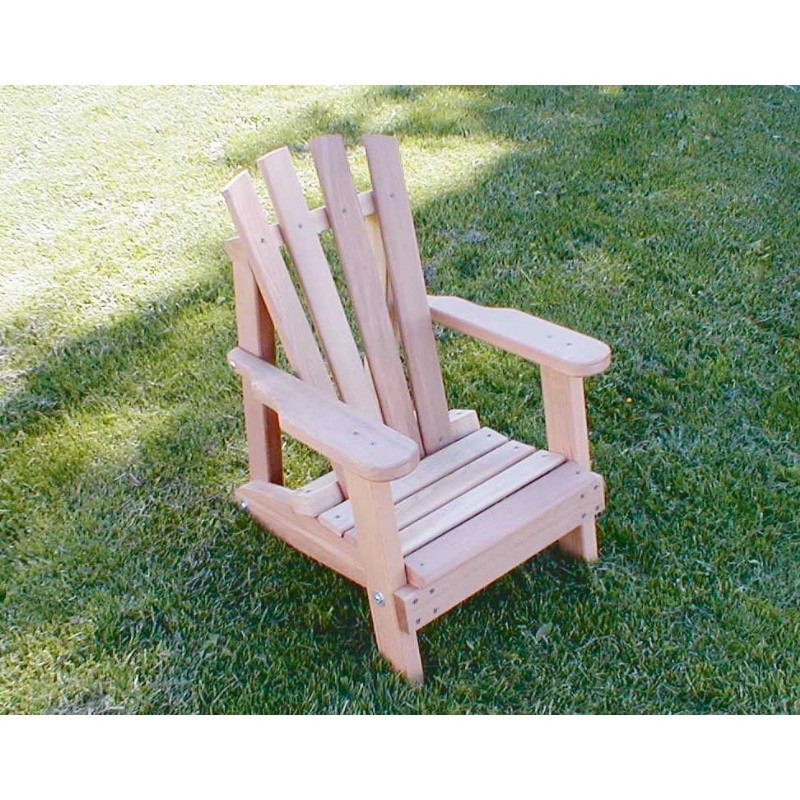 Outdoor Furniture: Adirondack Chairs: Cedar Child Size Wide Slat Adirondack Chair Natural