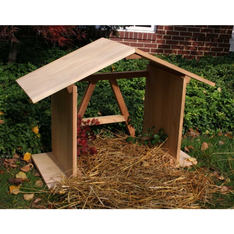 Home & Garden: Outdoor Storage Boxes: Cedar Manger with Open Back Natural 3'