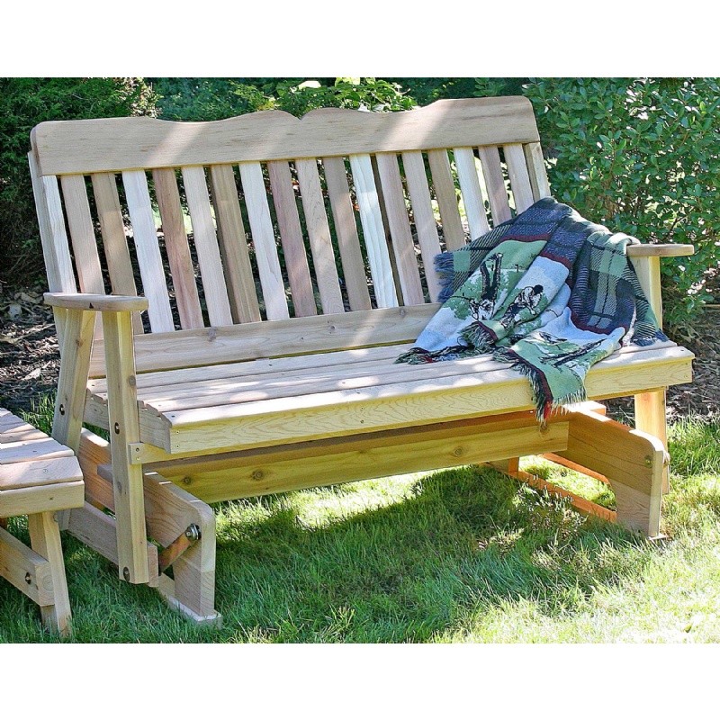 Outdoor Furniture: Gliders Rockers: Cedar Countryside Rocking Glider Natural 2'