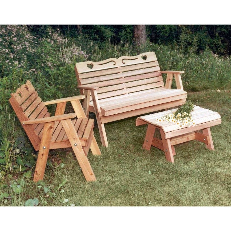 Cedar Country Hearts Furniture Collection Natural : Outdoor Comfort Sets