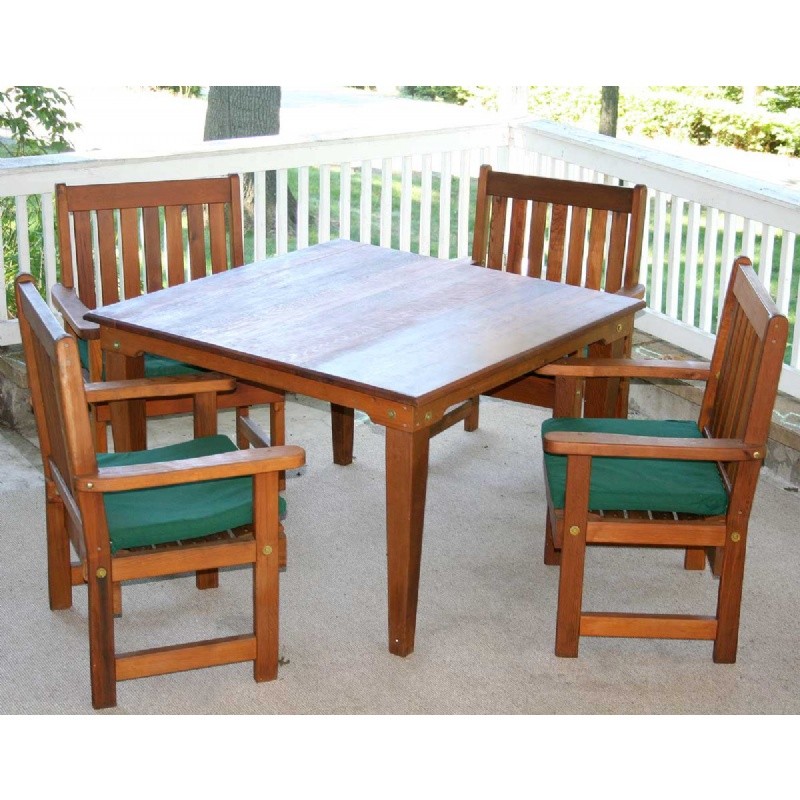 Outdoor Furniture: Wood: Cedar Get Together Dining Set Natural 47"